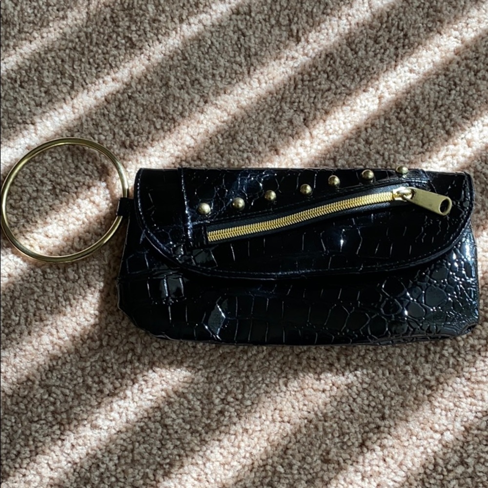 Faux Leather Wristlet